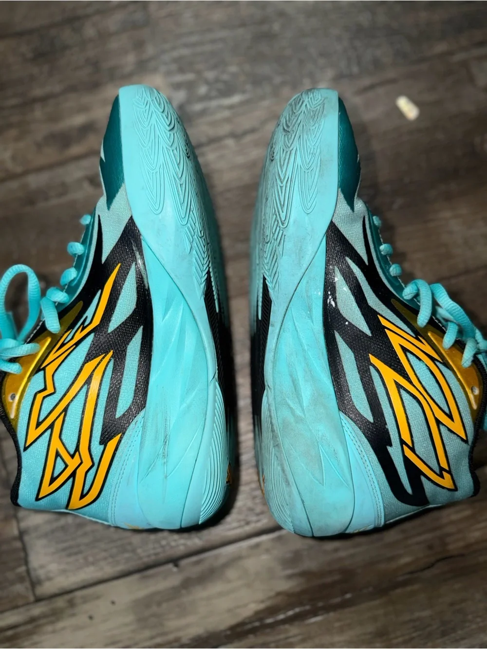 Melo Kids Sneakers in Aqua Turquoise with Yellow Accents